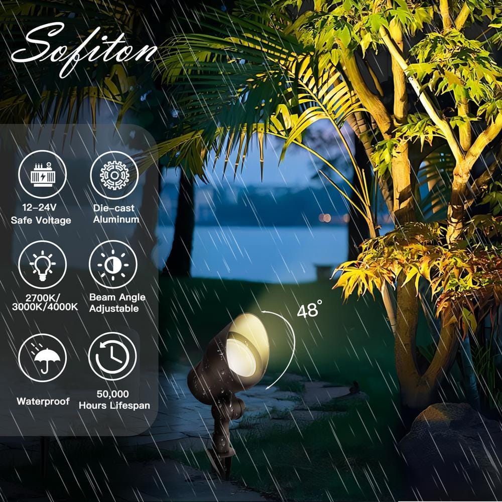Bronze 4-Pack Low Voltage LED Landscape Spotlights