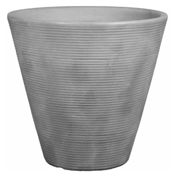 Unbranded 16 in. Ribbed Cone Antique Quarry Plastic Planter