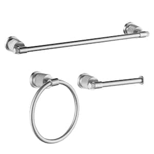 Bathroom Accessories Set 3-pack towel ring，towel bar，toilet paper holder Zinc Alloy in Chrome