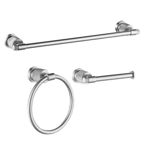FORIOUS Bathroom Accessories Set 3-pack towel ring，towel bar