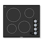 500 Series 24 in. Radiant Electric Cooktop in Black with 4 Elements including 2,200-Watt Element Boil Time