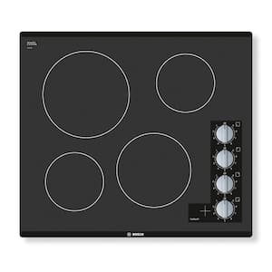 500 Series 24 in. Radiant Electric Cooktop in Black with 4 Burner Elements including 2,200-Watt Burner Boil Time