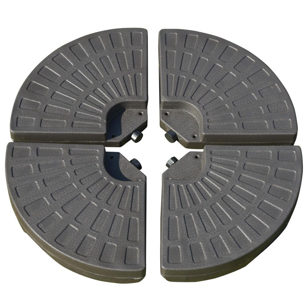 4-Pieces Plastic Patio Umbrella Base with Built-in Handles in Coffee, Max Capacity 148 lbs. Water or 220 lbs. Sand price history on PriceWatchPro
