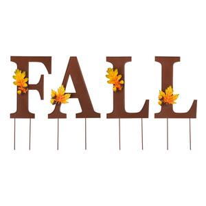 24 in. H Metal FALL Yard Stake or Wall Decor or Standing Decor