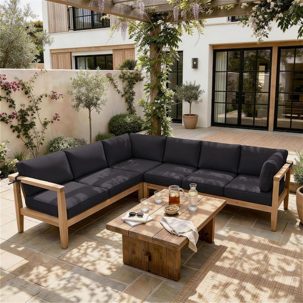 26 in. x 26 in. x 5 in. (14-Piece) Deep Seating Outdoor Sectional Cushion Grey