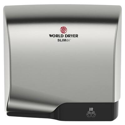 SLIMdri Hand Dryer, Surface Mount ADA Compliant, 110 - 240V, High Efficiency, antimicrobial technology, Brushed Chrome