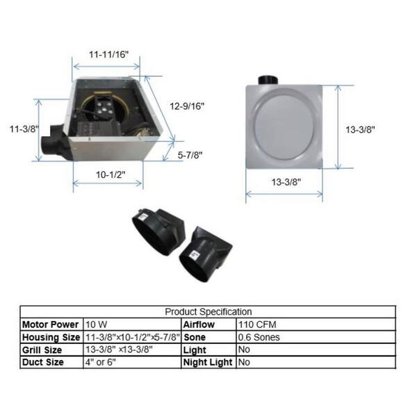 are all bathroom exhaust fans the same size