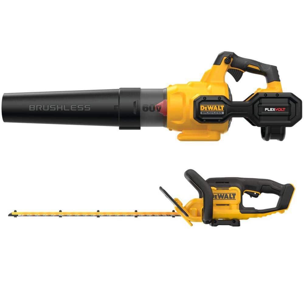 DEWALT FLEXVOLT 60V MAX 125 MPH 600 CFM Brushless Cordless Battery Powered Blower & 20V Hedge Trimmer w/ 3Ah Battery & Charger (DCBL772X1WS623B)