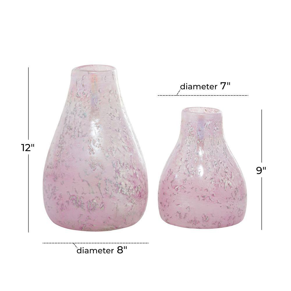 Handmade Purple Glass Bud Vases Set of 2