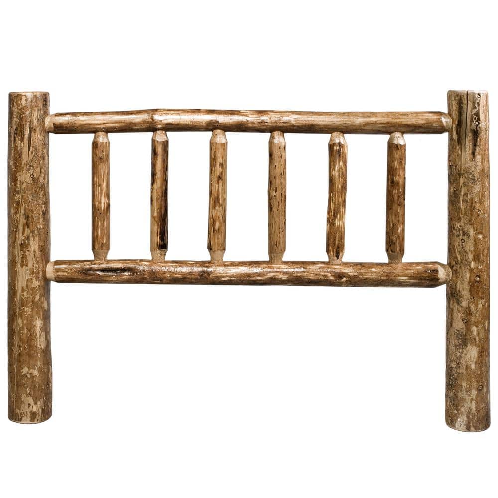 MONTANA WOODWORKS Glacier Country Collection Brown Puritan Pine Full Log Headboard with Spindles -  MWGCFHB