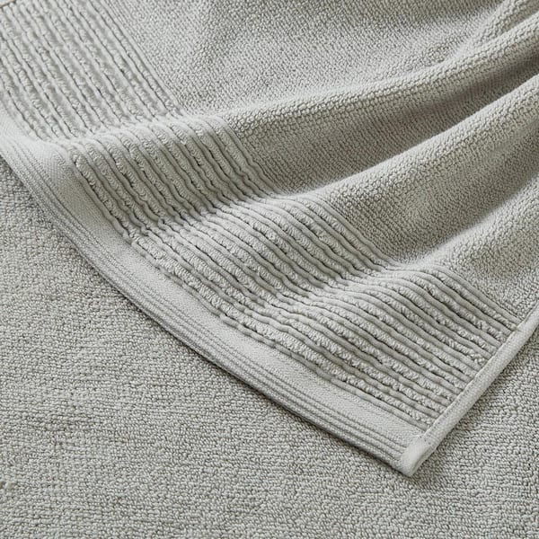 VERA WANG Modern Lux Grey Cotton 3-Piece Towel Set USHSAC1087647