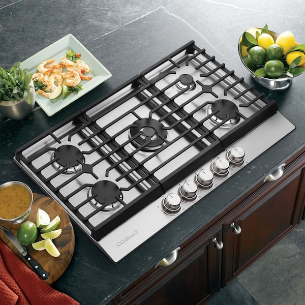 Cosmo 36 in. Haven Collection Recessed Drop-in Gas Cooktop with 5