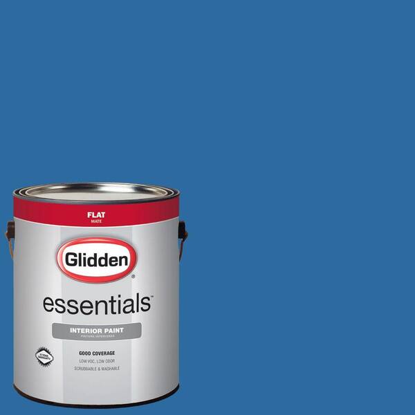 Glidden Essentials 1 gal. #HDGV14D Deep Sapphire Blue Flat Interior Paint