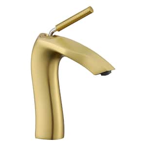 Altair Tubize Single-Handle Single-Hole Bathroom Faucet in Brushed Gold ...