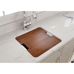 Sotto White Fireclay 18 in. Single Bowl Undermount Kitchen Sink with Cutting Board