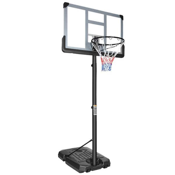Tidoin 42 in. Transparent Backboard 6.6 ft. x 10 ft. Basketball Hoop Basketball System with Adjustable Height and Wheels