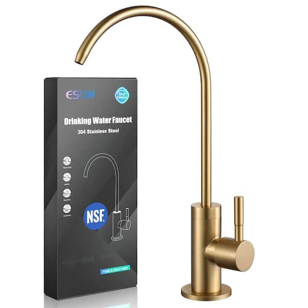 Single Handle Beverage Faucet with Reverse Osmosis Units or Water Filtration System in Stainless Gold