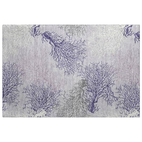 Dream Shag Premium Machine Washable Abstract ADS182 Purple 3 ft. x 4 ft. Area Rug