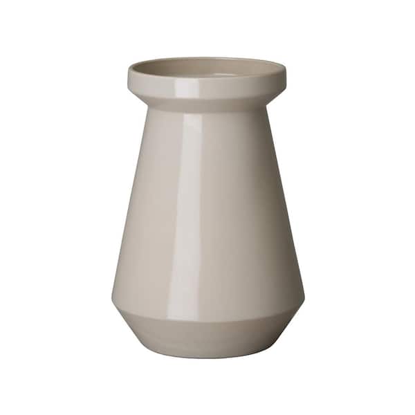 Emissary Vic 14.5 in. H Round Ceramic Vase in Gray