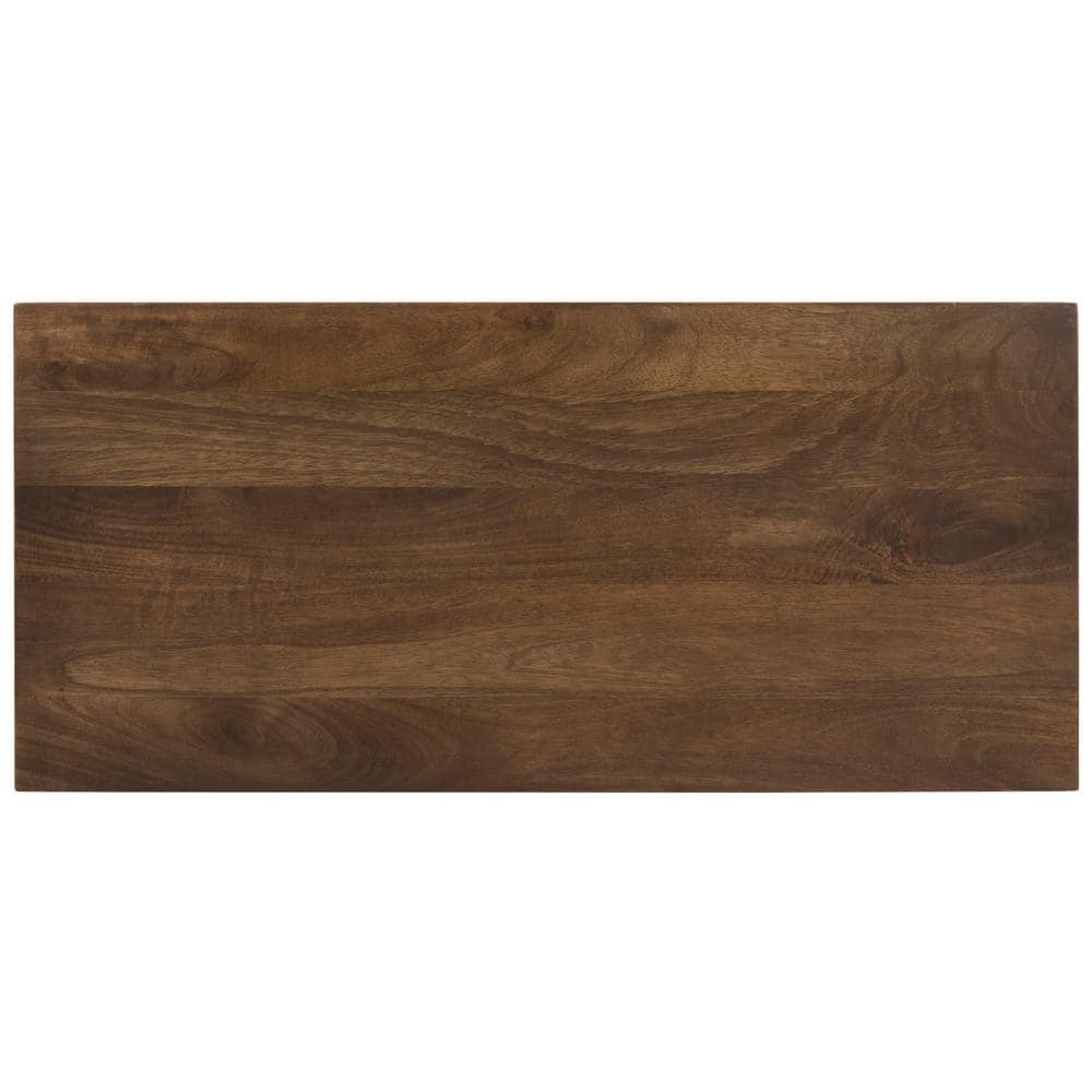 Transitional Walnut Wood Home Office Desk with Drawer