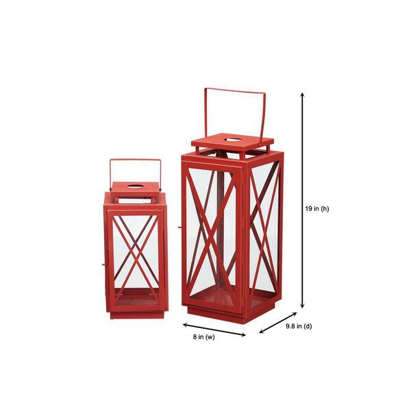 Home Decorators Collection Chili Red Metal Candle Hanging or Tabletop  Lantern (Set of 2) DC11-14438AB - The Home Depot