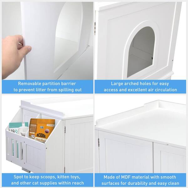  DINZI LVJ Litter Box Enclosure, Cat Litter House with