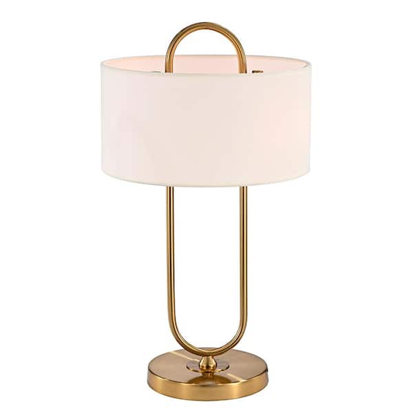 Warehouse of Tiffany 23 in. 2-Light Sulayman Indoor Gold Finish Architect Table Lamp