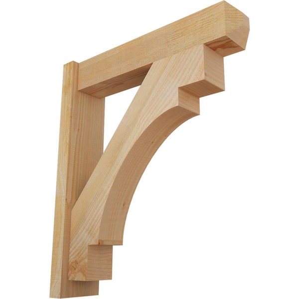 Ekena Millwork 6 in. x 30 in. x 26 in. Douglas Fir Merced Craftsman Rough Sawn Outlooker