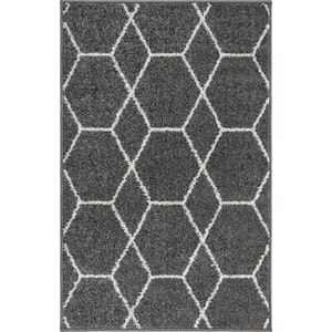 Trellis Frieze Dark Doormat 2 ft. x 3 ft. Geometric Area Rug