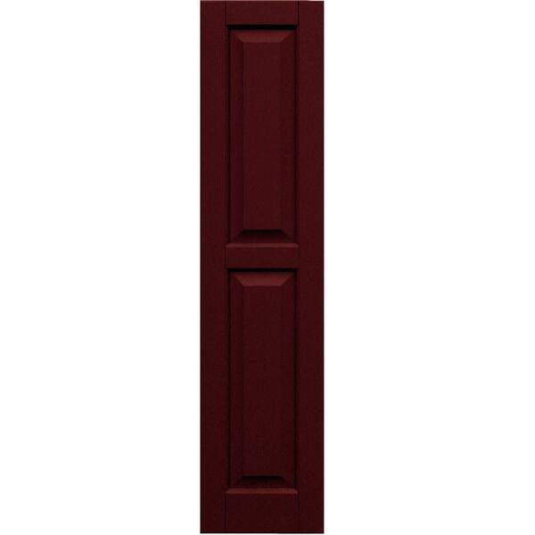 Winworks Wood Composite 12 in. x 52 in. Raised Panel Shutters Pair #650 Board and Batten Red