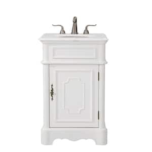 Simply Living 21 in. W x 19 in. D x 33 in. H Bath Vanity in Antique White with Ivory White Engineered Marble