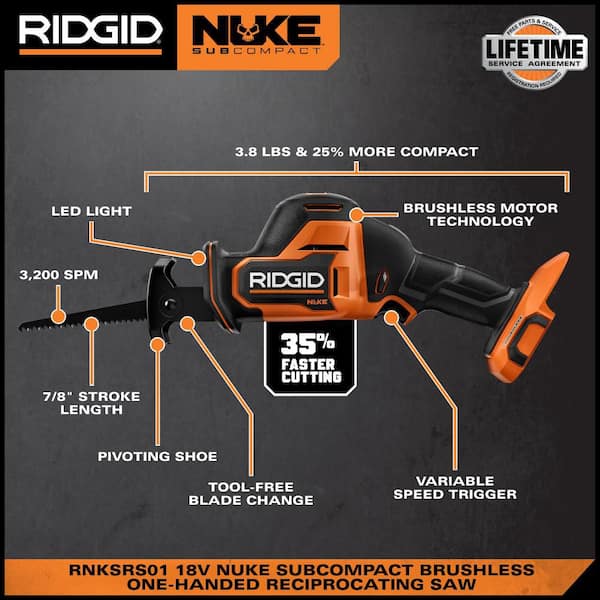 18V NUKE SubCompact Brushless 2-Tool Combo Kit, MAX Batteries with 18V NUKE SubCompact Brushless One-Handed Recip Saw