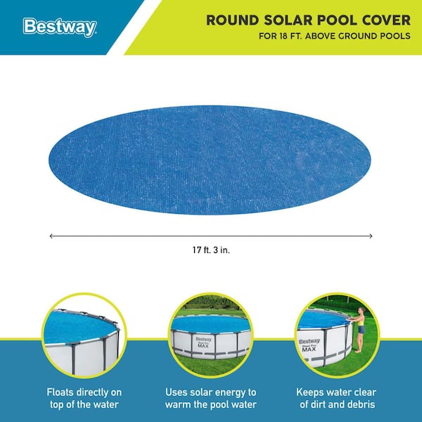 Flowclear 18 ft. Round Solar Pool Cover for Above Ground Pools (Cover Only)