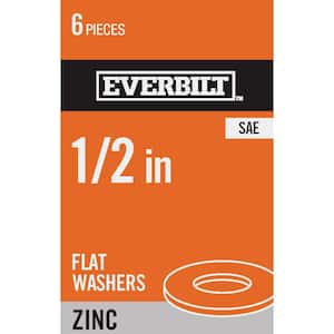 1/2 in. Zinc Flat Washer (6-Pack)