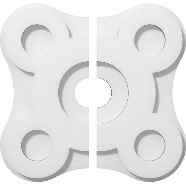 Ekena Millwork 1 in. P X 4 in. C X 12 in. OD X 2 in. ID Luna Architectural Grade PVC Contemporary Ceiling Medallion, Two Piece