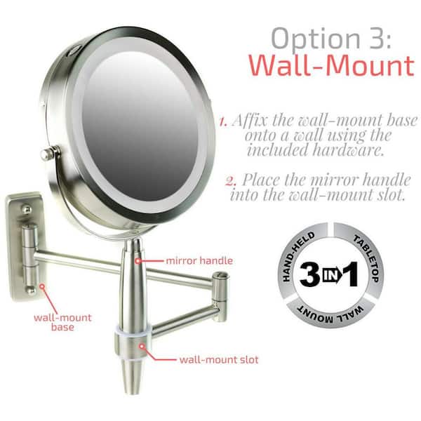 Ovente 3 2 In X 12 Lighted, Ovente Tabletop Lighted Mirror