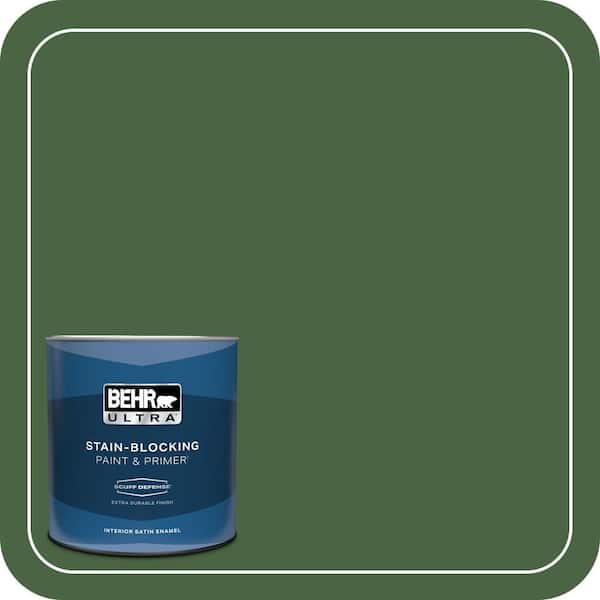 BEHR ULTRA 1 qt. #S400-7 Deep Viridian Extra Durable Satin Enamel Interior Paint & Primer