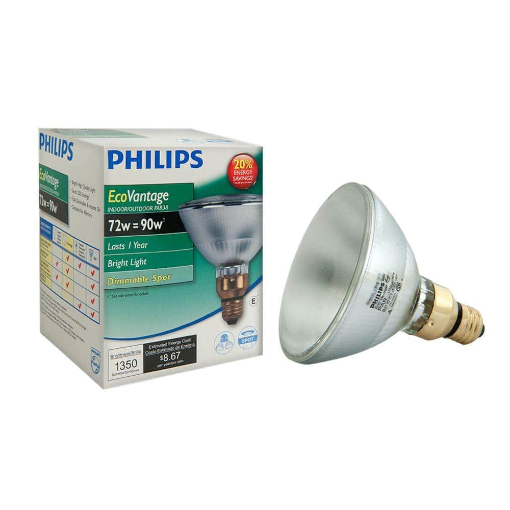Phillips 459255 72 Watt E26 PAR38 Warm White Flood Halogen Dimmable Light Bulb 6 Count 