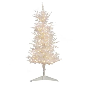 4 ft. HGTV Home Collection Pre-Lit Christmas by the Sea Coral Artificial Christmas Tree