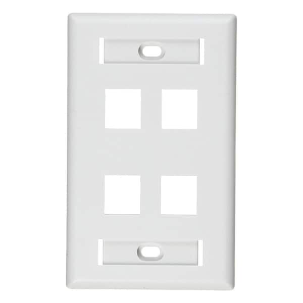 Leviton White 1-Gang Audio/Video Wall Plate (1-Pack) 42080-4WL