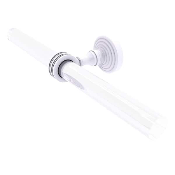 Allied Brass Pacific Grove Collection 13 in. Wall Mounted 2-Arm Guest Towel Holder with Dotted Accents in Matte White