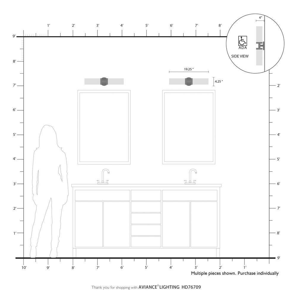 Aero Contemporary 2-Light Bronze Vanity with Satin Opal White Glass