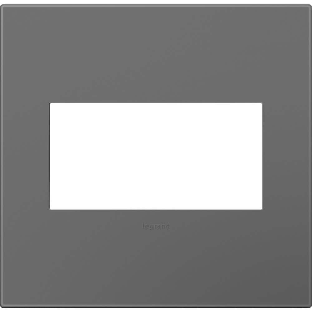 Magnesium 2-Gang Screwless Wall Plate with Metal Frame