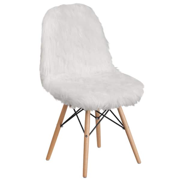 Flash Furniture Shaggy Dog White Accent Chair
