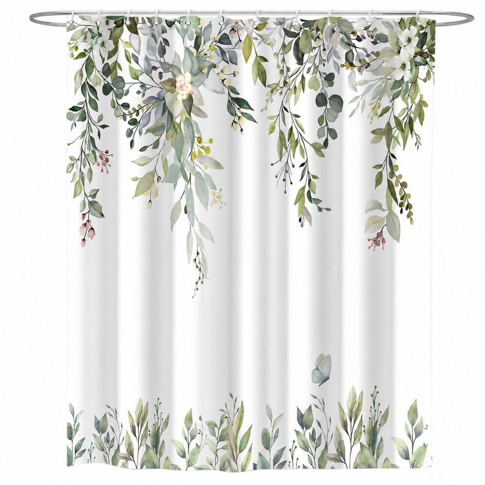 72 in. W x 72 in. L Polyester Shower Curtain in Sage Green Botanical Eucalyptus Leaves Waterproof for Bathroom Decor price history on PriceWatchPro