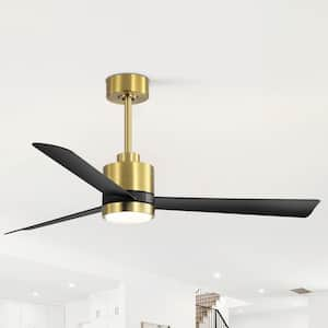 Claude 52 in. Integrated LED Indoor Black and Gold Ceiling Fan with Light and Remote Control Included