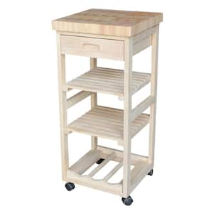 Unfinished Kitchen Cart With Drawer
