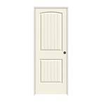32 in. x 80 in. Santa Fe Vanilla Painted Left-Hand Smooth Solid Core Molded Composite MDF Single Prehung Interior Door