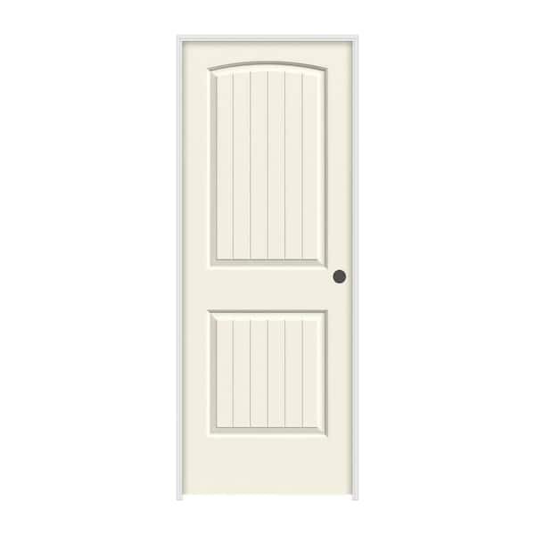 JELD-WEN 24 in. x 80 in. Santa Fe Vanilla Painted Left-Hand Smooth Molded Composite Single Prehung Interior Door