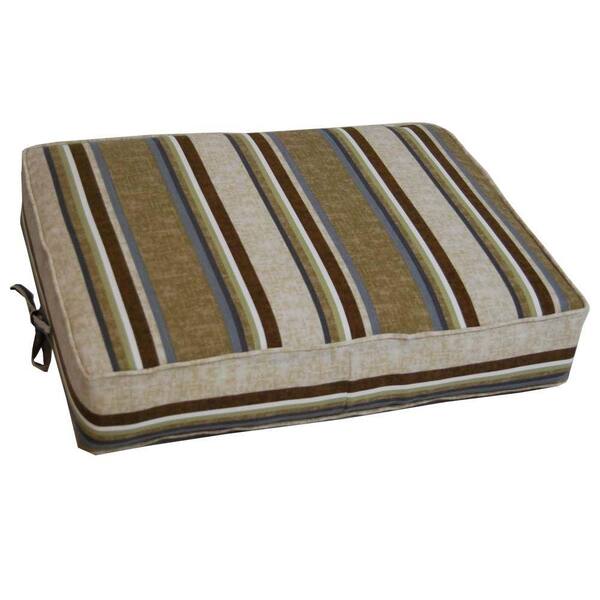 Unbranded Cabot Stripe Tobacco Outdoor Ottoman Cushion-DISCONTINUED